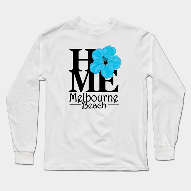 HOME Melbourne Beach Blue Hibiscus Long Sleeve T-Shirt by MelbourneBeach